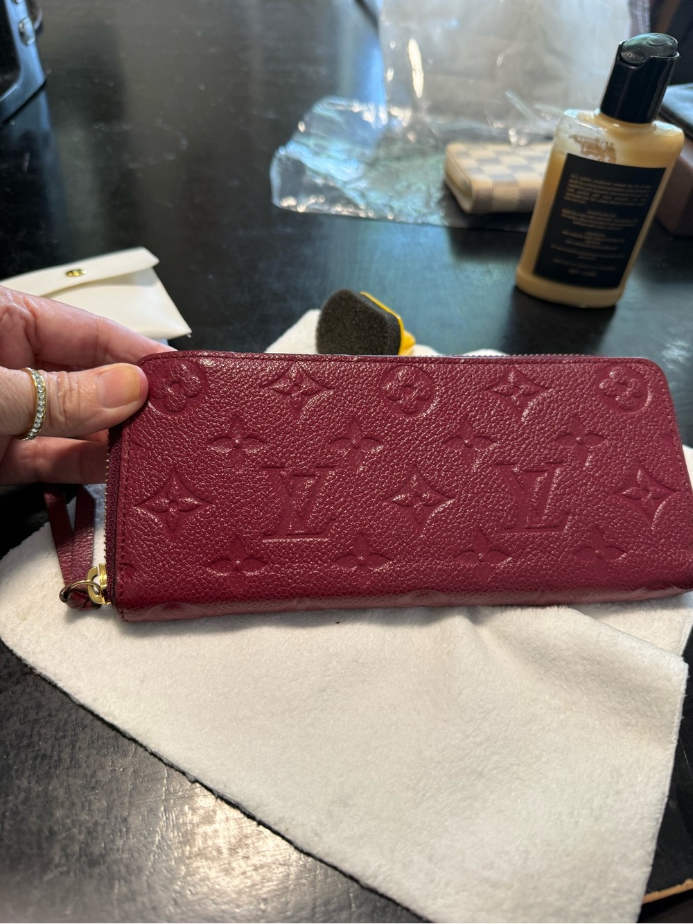 Louis Vuitton Plum Monogram Empreinte Leather Zippy Wallet